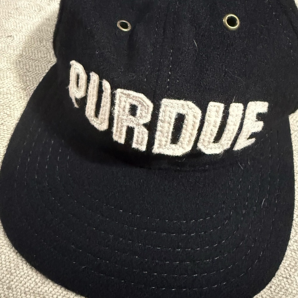 American Needle Black Hat with White Purdue Embroidery
